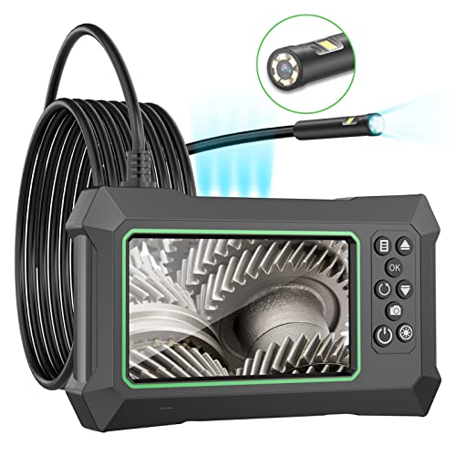 ShaoYR Dual Lens Industrial Endoscope1080P cameră de inspecție Borescope cameră digitală de șarpe auto cu lumină, Monitor de