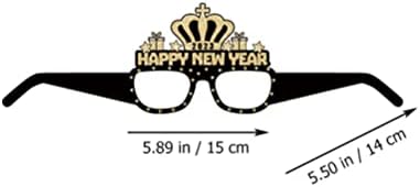 Amosfun Stocking Stuff Trats 12pcs Anul Nou Happy Paper Ochelari 2023 Ochelari de ochelari Recuziuni foto pentru celebrare