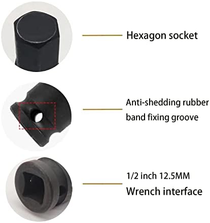 JEKLEL 8mm Hex impact Bit soclu, H8 1/2-Inch impact Drive Allen soclu, Cr-Mo oțel prelungi Hex șurubelniță soclu adaptor