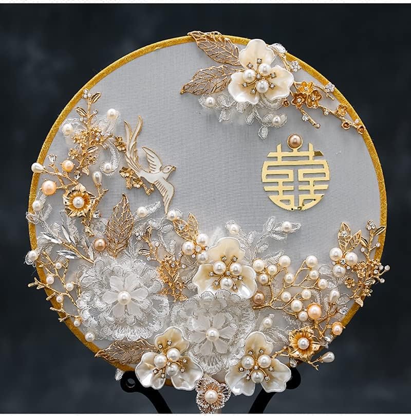 Zsqhd elegant buchete chinezești de mireasă chineză aplicații din dantelă perle de flori handmade mirese care ține accesorii