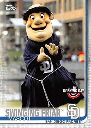 2019 Topps Opening Day Mascots Baseball M-9 Swinging Friar San Diego Padres Card oficial de tranzacționare MLB