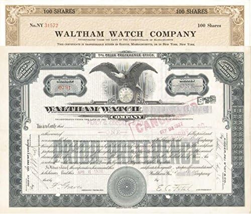 Certificat De Co - Stoc Waltham Watch