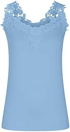 Oplxuo Femei florale dantelă rezervor topuri fără mâneci Racerback T-Shirt Stretch Slim Vesta vara Casual Dressy Bluze Tricouri