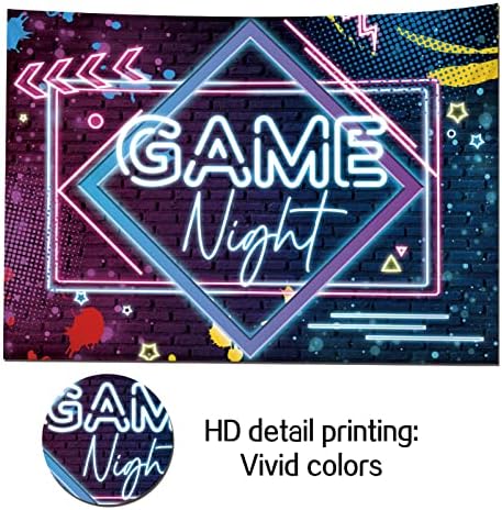 8x6ft joc Noapte temă fotografie Fundaluri Glow Neon fotografie fundal pentru joc pe Petrecere de ziua de naștere Decor Sleepover