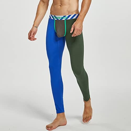 Lenjerie termică pentru bărbați Se întind Iarnă Legguri calde Sexy Stretch Patchwork Pantaloni de vot din bumbac Pantaloni