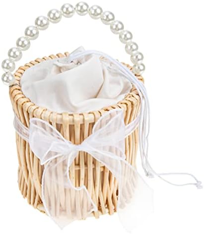 Alipis 2buc fata pentru perle de paie Dantelă placa servire tava cadouri runda nunta multi-funcțional Geantă de mână Coș favoruri