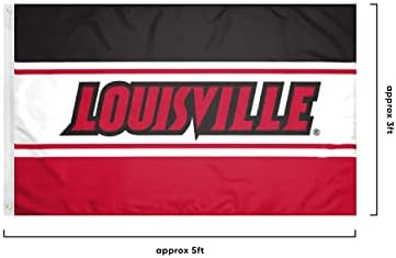 NCAA Louisville Cardinals unisex unisex cu două fețe 3 'x 5' logo -ul echipei steag orizontal, orizontal 3 'x 5', o dimensiune
