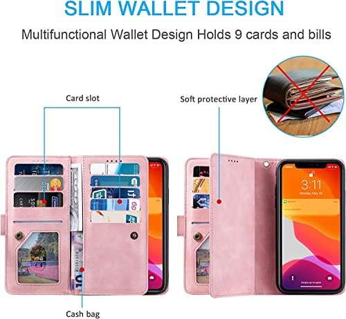 COOVS caz pentru iPhone 13/13 Pro / 13 Pro Max, Flip caz portofel caz cu titularul cardului de Credit rezistent la șocuri Premium PU piele anti-zero fermoar buzunar incuietoare magnetice