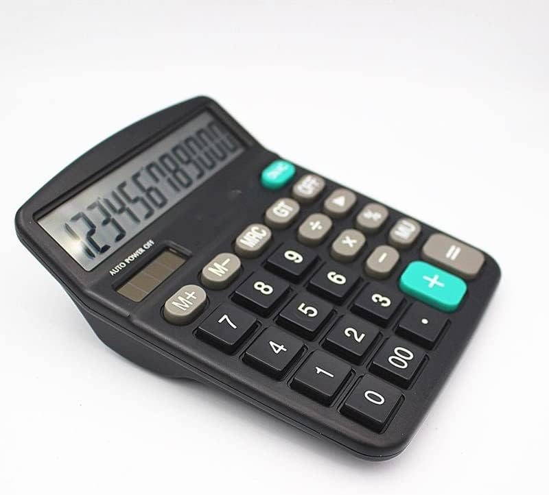 XWWDP Calculator de 12 cifre Butoane mari Instrument de contabilitate pentru afaceri financiare Culoare neagră de dimensiuni