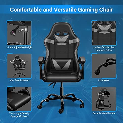 Yssoa spătar și scaun reglabil pe înălțime pivotant Recliner curse computer de birou scaun Ergonomic pentru jocuri Video