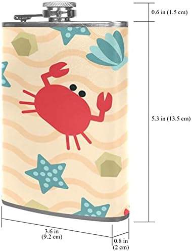 Crab model inox balon lichior baloane 8oz Scurgeri dovada PU piele grele șold Set cu pâlnie