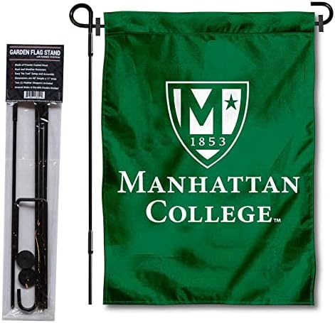 Manhattan College Logo Academic Garden Flag and Flag Stand Pol Holder Set