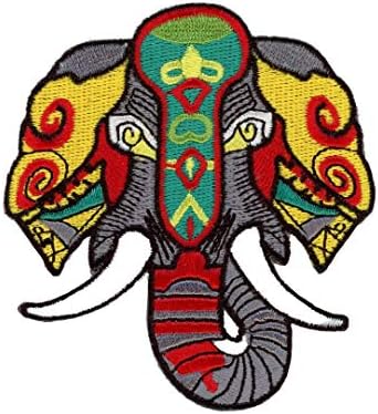 Patch de elefant cu imprimeu tribal aplicare brodată cu fier pentru rucsacuri pentru rucsacuri pentru rucsacuri pentru rucsacuri pentru jachete de blugi Tricouri