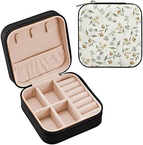 Cutie de bijuterii din piele Kigai Floarea -soarelui Portabil Mini Bijuterii Geantă de depozitare pentru călătorii, Cercei