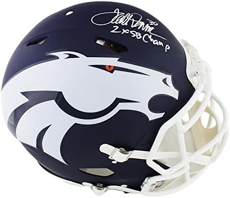 Terrell Davis a semnat casca NFL autentică Denver Broncos Speed AMP cu inscripția 2x SB Champ - Căști NFL autografate