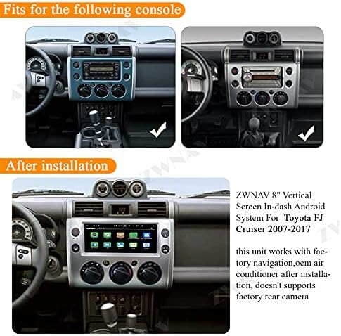 ZWNAV Android 10 Car Stereo pentru Toyota FJ Cruiser 2007-2017, 4 GB RAM 64 GB ROM, unitate de navigație GPS, CarPlay