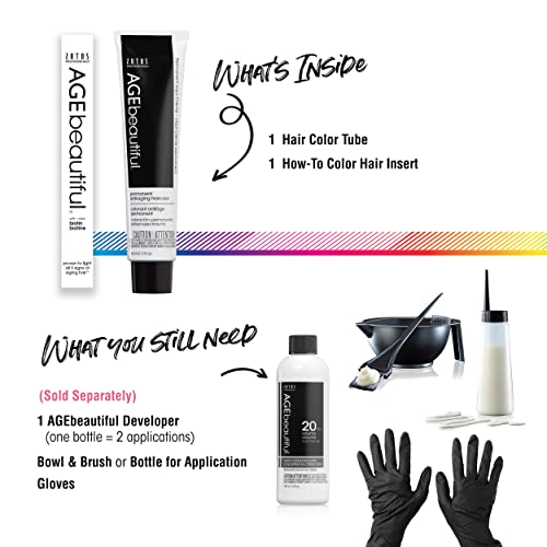 AGEbeautiful Permanent Liqui Creme Vopsea De Păr / Acoperire Gri / Anti-Îmbătrânire | Colorare Profesională Pentru Salon