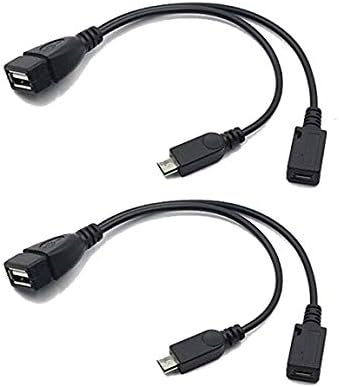 2 buc OTG înlocuire cablu pentru Fire Stick 4k Max, Firestick Fire TV, înlocuire pentru Android Samsung LG tablete OTG cabluri, gazdă externă Micro USB cu alimentare Micro USB