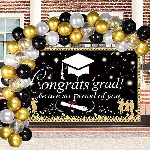 Felicitări Grad suntem atât de mândri de tine agățat Banner Tesatura semn Poster fundal baloane Photo Booth fundal pentru decorare petrecere de absolvire