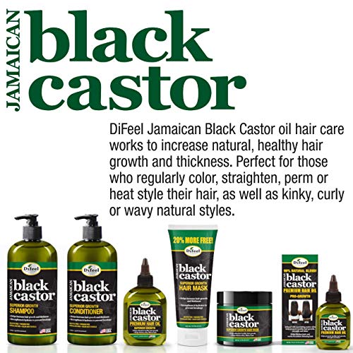 Difeel creștere superioară Jamaican negru Castor șampon 12 oz. - Șampon fără sulfat realizat cu ingrediente naturale