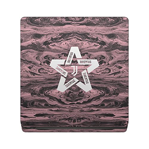 Head Case Designs licențiat oficial Juventus Football Club Black & amp; Pink Marble Logo Art Vinyl Sticker Gaming skin Decal Cover compatibil cu consola Sony PlayStation 4 PS4 Slim