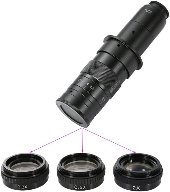Accesorii microscop Industrial video microscop lentilă 120x 180x 300x lupă 0,3 X 0,5 X 2x distanță obiectiv obiectiv laborator