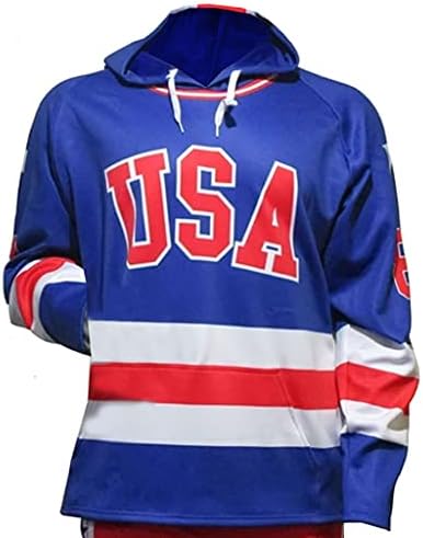 USA Hockey Miracle on Ice 1980 Jersey Adult Hoody / Uscare rapidă, țesătură care elimină umezeala / licențiat oficial de USA Hockey