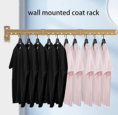 2 pachete umeraș de haine montat pe perete rafturi de îmbrăcăminte din aluminiu suport pentru haine organizator de haine pliabil economizor de spațiu afișaj de depozitare a hainelor suspendate pentru camera de zi și birou