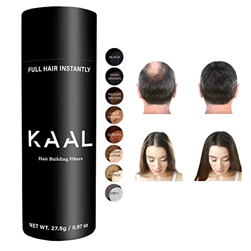 KAAL Hair Fiber | pulbere de păr, fibre de păr pentru cei care se confruntă cu căderea părului, 0,97 oz - pulbere de păr pentru bărbați-femei, ascunde zonele de păr subțiri, pulbere de textură a părului