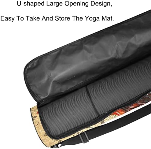 RATGDN Yoga Mat Bag, Vintage Cocoș exercițiu Yoga mat Carrier Full-Zip Yoga Mat Carry Bag cu curea reglabilă pentru femei bărbați