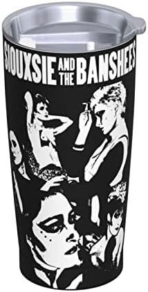 Siouxsie and the Banshees 2 bande din oțel inoxidabil cana de cafea izolată cu capace și paie dublă perete dublu cană de vid