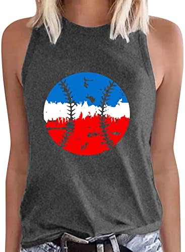 4 iulie Tricouri pentru femei SUA pavilion vara fără mâneci Crewneck Tank Top stele dungi patriotice tricouri Casual Tee Shirt