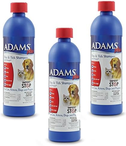 Adams plus șampon pentru purici și căpușe cu Precor pentru câini și pisici-sticle de 12 uncii