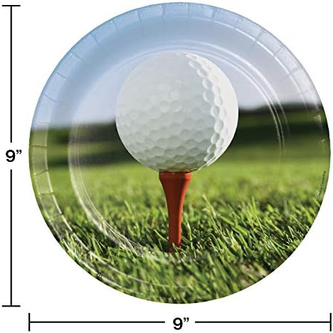 Creative Converting Sports Fanatic Golf Golf Stridy Style Placă de hârtie, 8,75 , multicolor