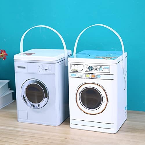 Pulbere de rufe din Metal Tin Mini găleată de depozitare Cartoon mașină de spălat Model de pulbere de rufe staniu de depozitare