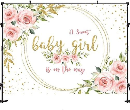 Maijoeyy 7x5ft un dulce Baby Girl fundal floral Baby Shower fundal pentru fată este o fată Baby Shower Party Decor