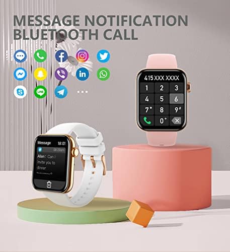Ceas inteligent betatree pentru iPhone Android, Smart Watches for Women, 1,85 tracker de fitness impermeabil cu controlul vocator AI Monitor de somn pentru a dormi pedometru SPO2 20 Moduri sport, roz