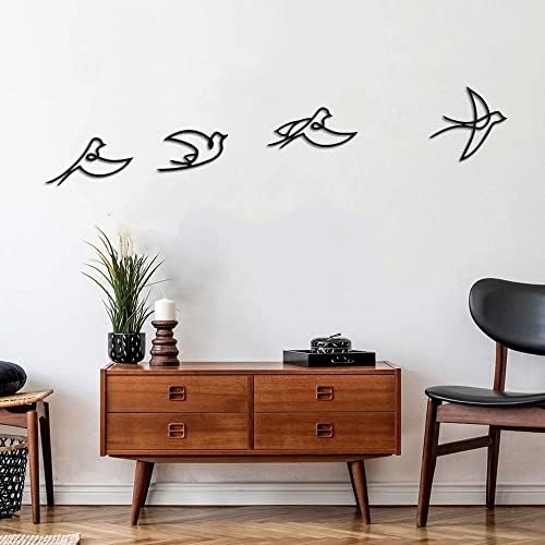 Gonenow Negru din lemn liber Libertate Birds Decor de perete, păsări Artă de perete din lemn, Black Flying Birds Decor de perete Decor pentru baie, decor dormitor și decor de perete de bucătărie, decorațiuni de perete pentru sufragerie