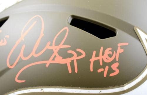 Warren Sapp a semnat cu Buccaneers F / S Salute to Service Speed Helmet w / 2 insc.- BAW-Căști NFL cu autograf