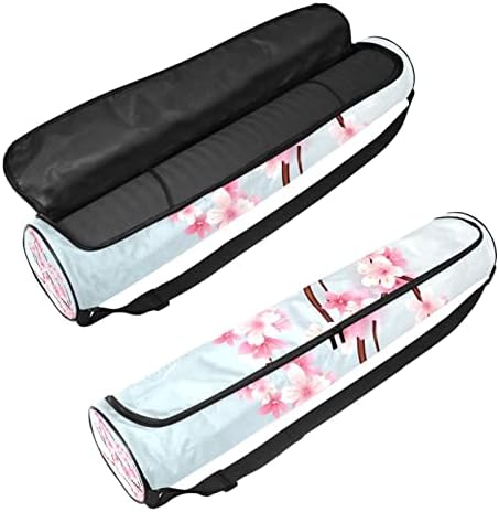 RATGDN Yoga Mat Bag, japonez Cherry Blossom Exercitarea Yoga Mat Carrier Full-Zip Yoga Mat Carry Bag cu curea reglabilă pentru