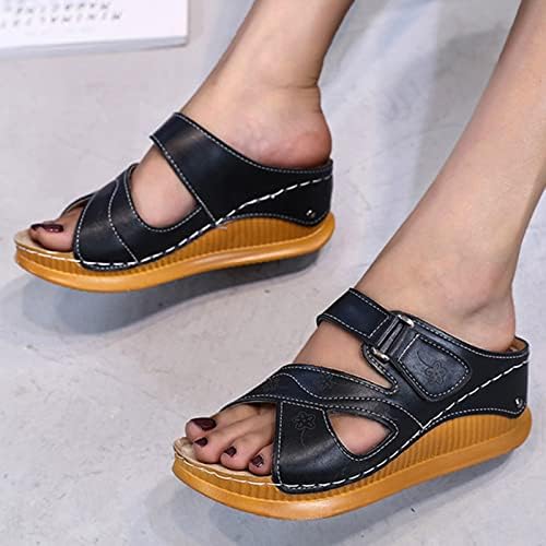 Papuci pentru femei interioare casual casual top de modă papuci de modă setează picioarele cu pană de primăvară joasă și pantofi