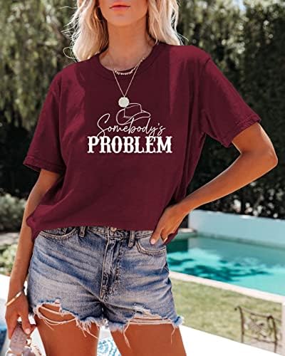Cineva ' s problemă T-Shirt pentru femei Country Music Fan Shirt Western Cowgirl Grafic Tee maneca scurta vara Top